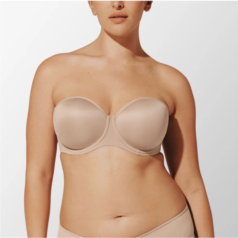ThirdLove  24/7 Classic Strapless Bra Beige Nude Light Contouring Underwire 44C